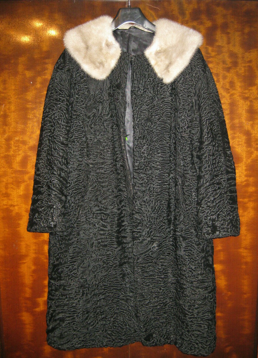 Echtpelz Kragen Pelz Persianer Mantel Braun Persianer Pelzmantel