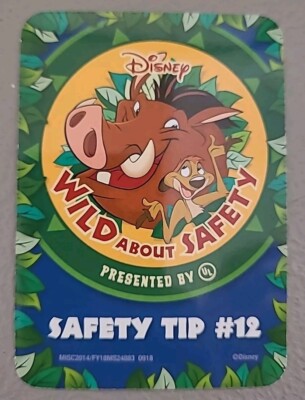 WDW Disney Timon Pumba Wild About Safety Card Collector 0918 #12 NM | eBay