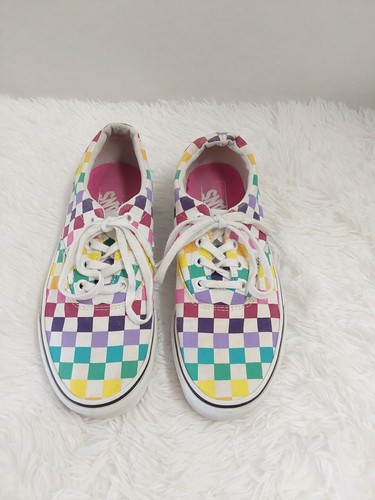 Vans Off The Wall Multicolor Lace-Up Canvas Sneakers Ladies Size 7