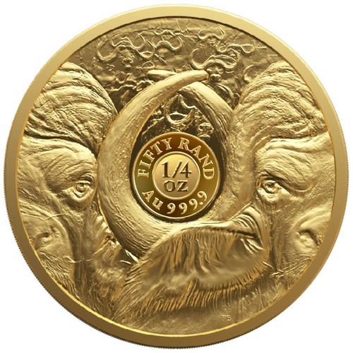 1/4 oz 50 Rand Südafrika Goldmünze Big Five II. - Büffel 2023 PP Zertifikat,Box - 第 2/3 張圖片