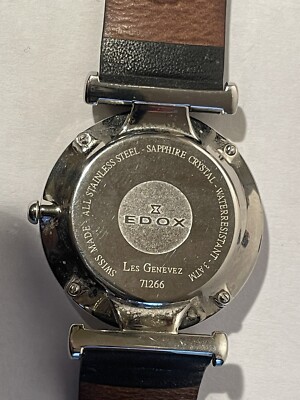 Vintage Edox Les Genevez Ultra Slim White Roman Numeral Wrist