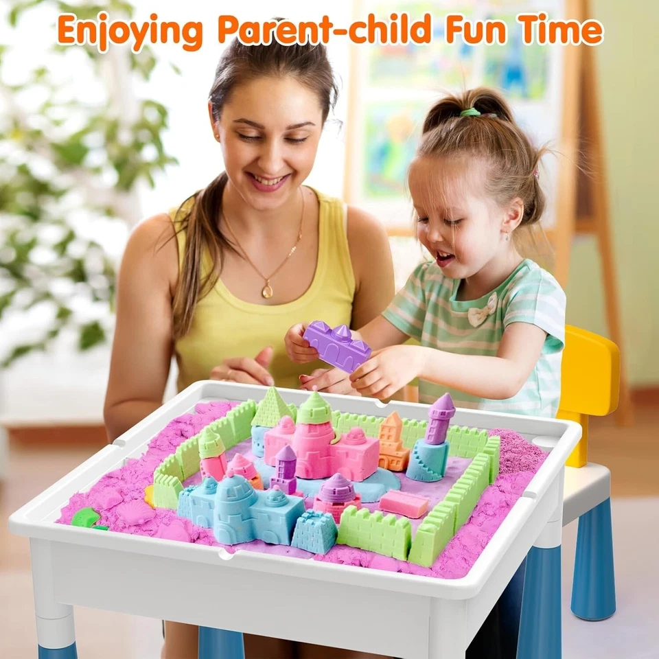 Juego de mesa y silla de juego 7 en 1 para niños pequeños - Experiencia de aprendizaje segura y atractiva Foto 4 de 4