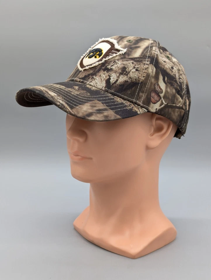 Captivating NCAA Iowa Hawkeyes Adjustable Camo Camouflage Embroidered Hat Cap B - Image 2 of 4