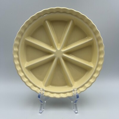 Chantal Ceramic Pie Scone Baking Dish 8-Section 93KA-2183 Lt. Yellow/Ivory 7.25''