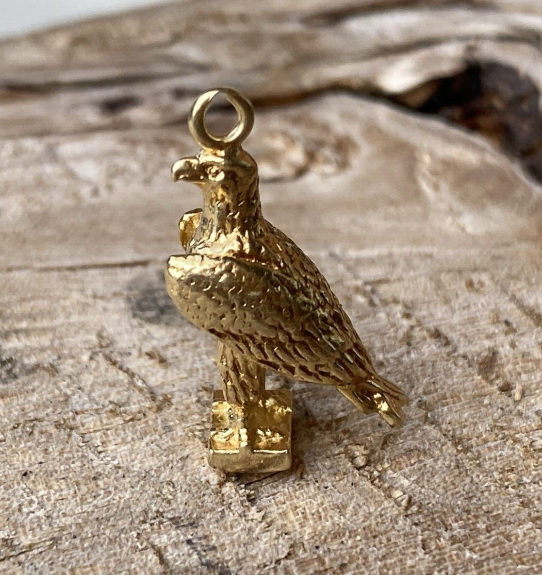 14K Solid Yellow Gold Eagle 🦅 Charm - image 1