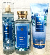 3 DENIM & DAISIES Shower Gel + Body Cream + Fine Fragrance Mist SET of 3