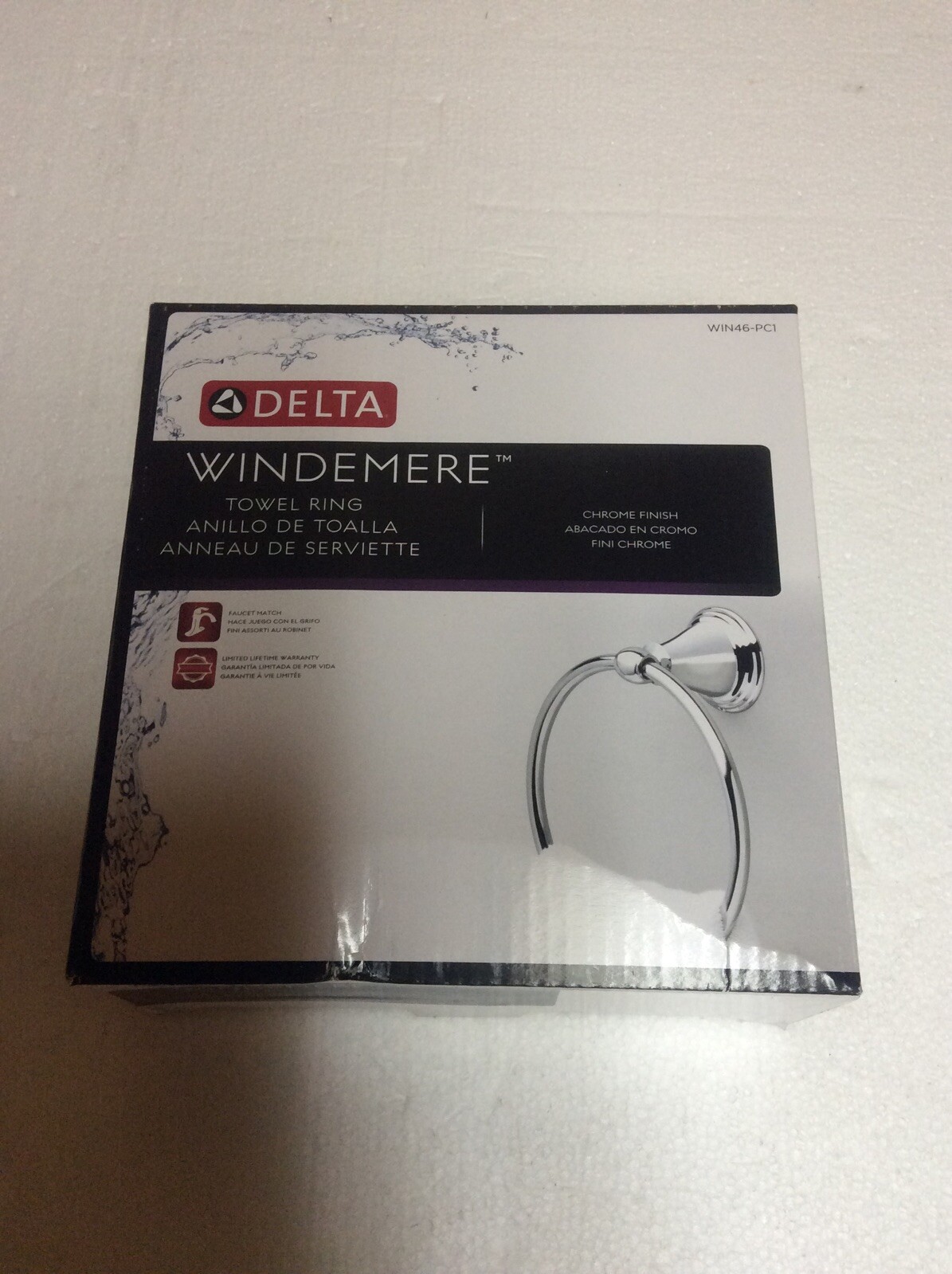 Delta Windemere Towel Ring Polished Chrome Win46pc1 for sale online eBay
