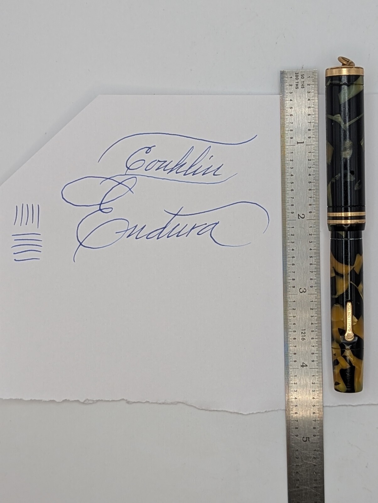 Conklin Endura Black and Cream Fountain Pen 14k Gold Nib Restored *