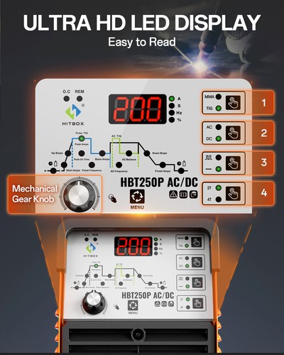 5 IN 1 Aluminum TIG Welding Machine Pulse 2T/4T HF TIG AC DC IGBT Welder UK Plug - Picture 9 of 14
