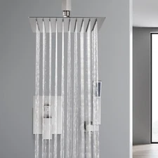 Rainfall Shower Faucet High Pressure Ceiling Shower Head Combo System Mix Valve