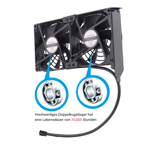Grafikkarten-Lüfter2 x 92 mm -Hoher Luftstrom Lüfter, -PCI-Halterung Kühler  GPU