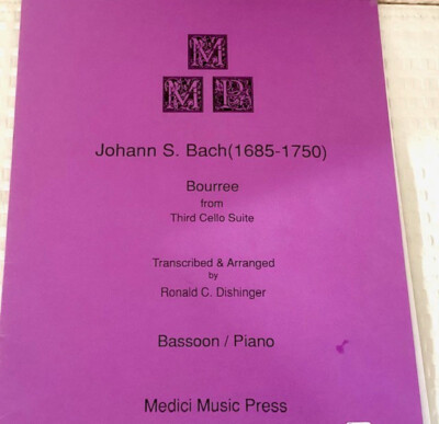 Bourree from 3rd Cello Suite by J.S. Bach Trans. for Bassoon & Piano Dishinger