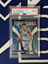 CHET HOLMGREN 2022 PRIZM DRAFT PICKS FIREWORKS WHITE SPARKLE RC PSA 10 GONZAGA