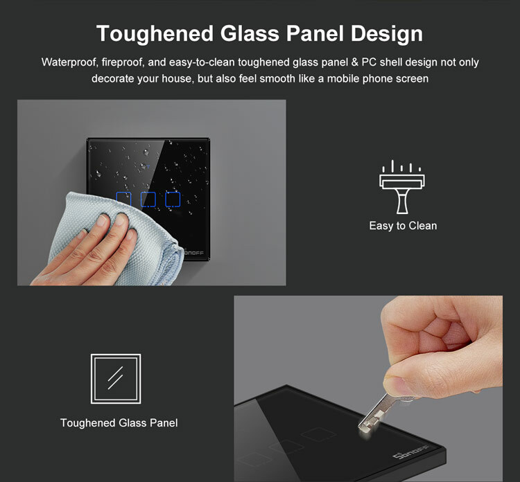 Sonoff TX T3 EU 1C 1-gang Smart WiFi + RF Wall Touch Light S - Foto 8