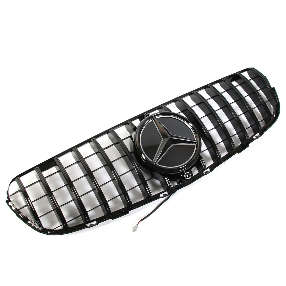 Parrilla negra con emblema LED para Mercedes Benz X253 GLC CLASE GLC300 GLC43 2016-2019 Foto 3 de 4