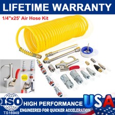 20X Air Compressor Accessories1/4 in x 25 ft Recoil Poly Air Compressor Hose Kit