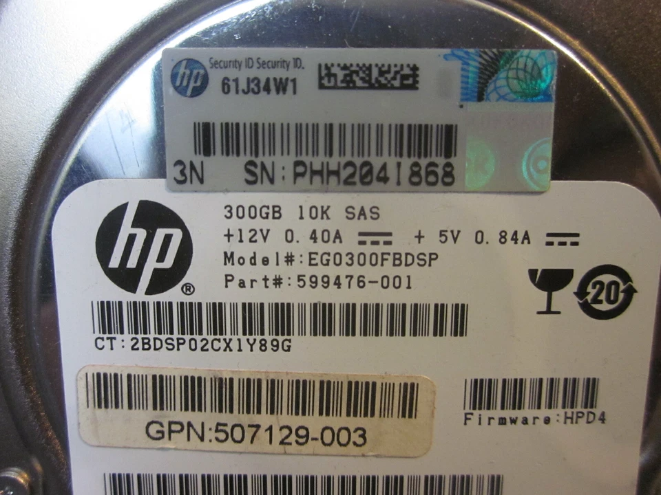 Lot 7 HP 599476-001 300GB 6G 10K SFF 2.5'' SAS Dual Port Enterprise Hard Drives - Image 3 of 4