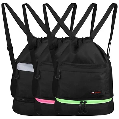 FORIOX INTERNATIONAL Drawstring Bag Sports Gym Bag, String Backpack Large Size Water Resistant