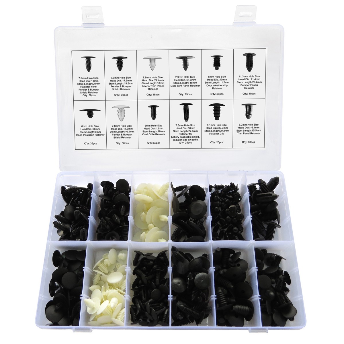 Black Nylon Fender & Bumper Retainer - 25 Per Box | K.L. Jack - Foto 3