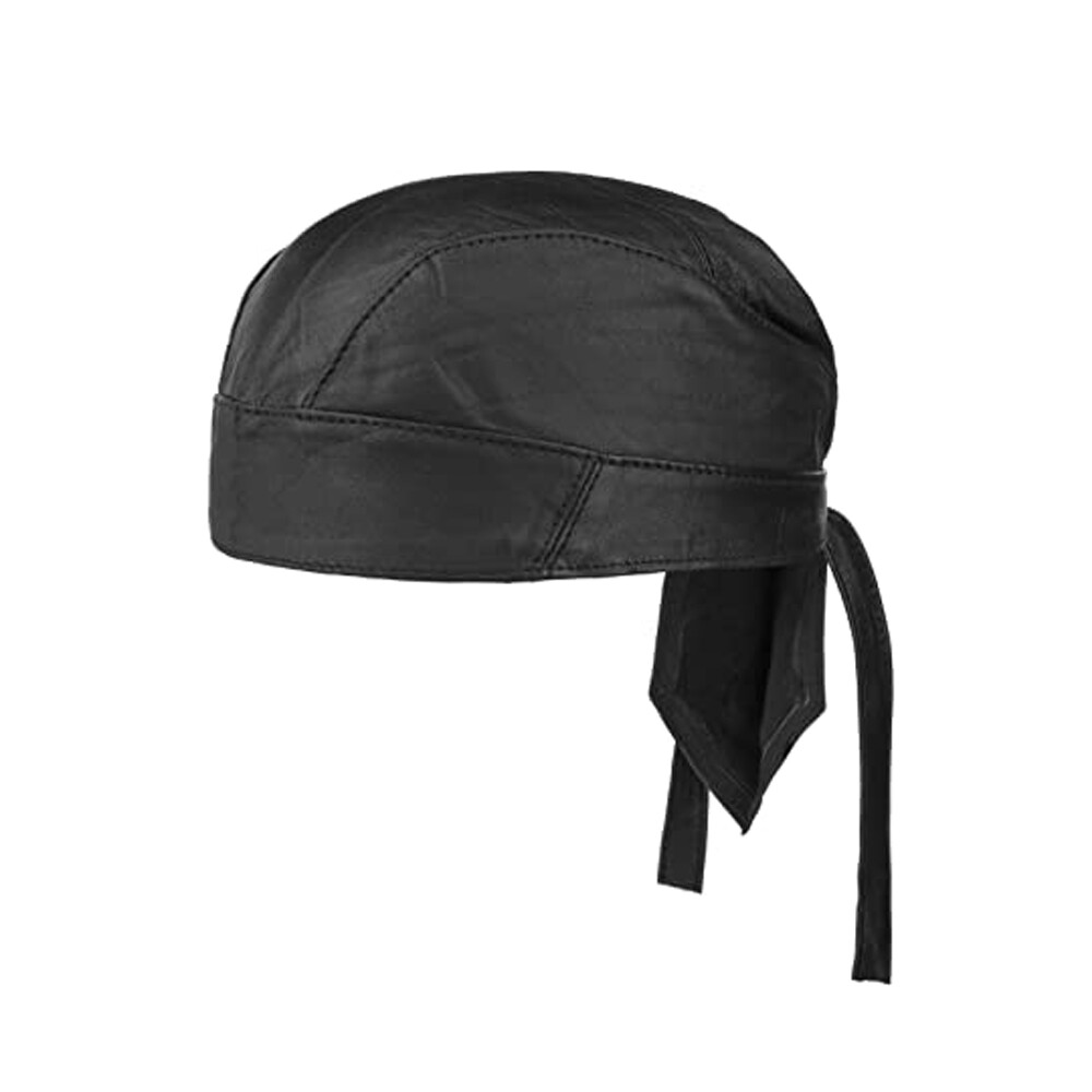 Bandana MOTORBIKE Do Rag Head Scarf Wrap LEATHER CAP BLACK Kids
