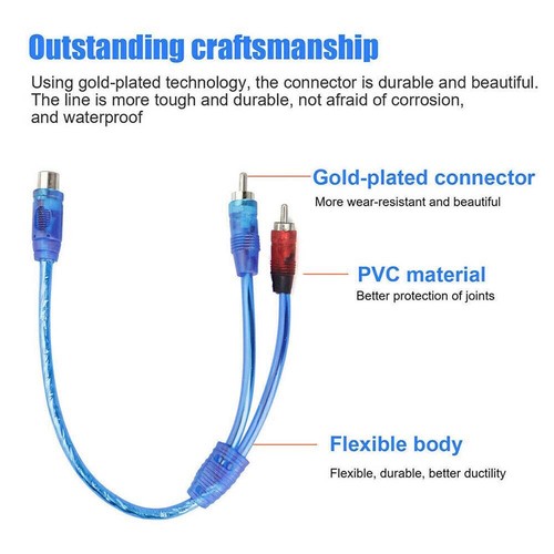 USA RCA Y Splitter Audio Jack Cable Adapter 1 Female to 2 Male Connector 4-20Pcs - Picture 13 of 17