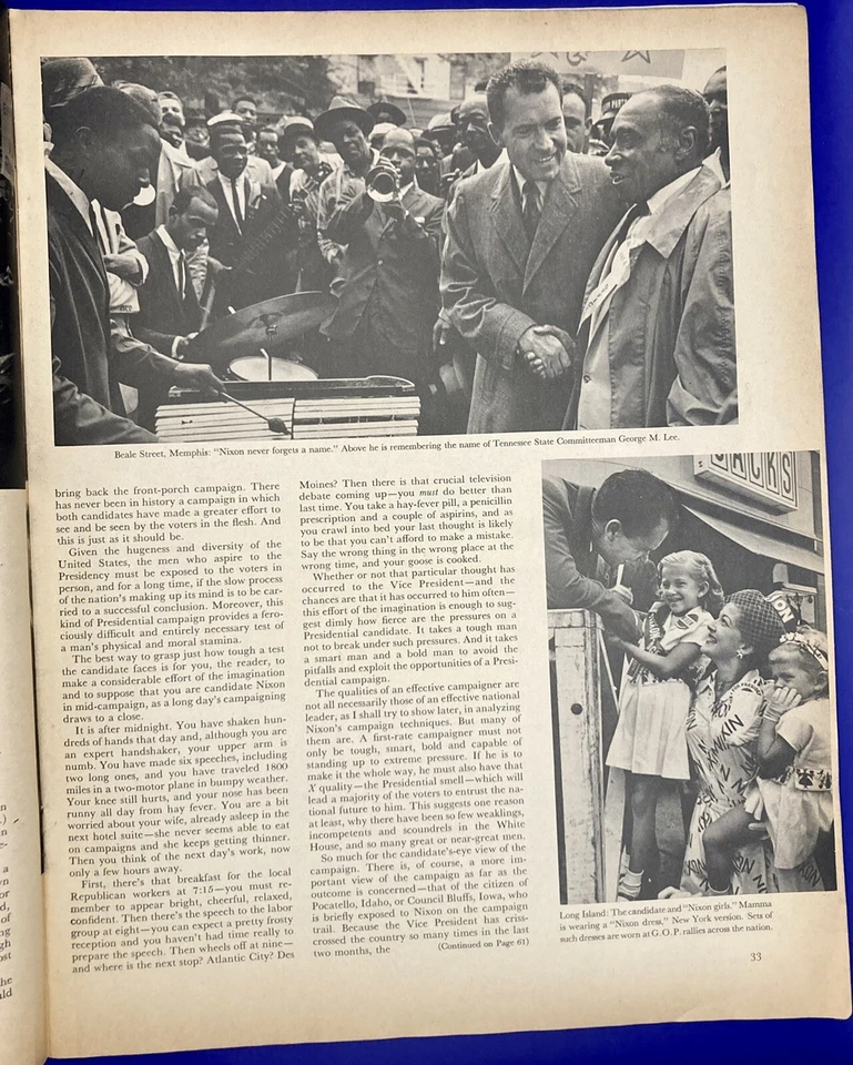 November 5, 1960 THE SATURDAY EVENING POST Norman Rockwells NIXON Cover CAMEL AD Foto 4 de 4