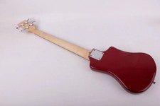 Left Hand Red Portable Electric Bass Guitar Mini Travel Kid Bass with Gigbag