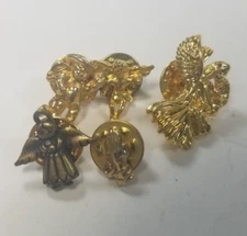Lot of Angel & Prayer Gold Tone Lapel Pin / Hat Pin / Tie Tack