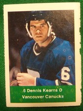 1974-75 Acme Loblaw's Hockey Stamp - Card - Dennis Kearns - Canucks