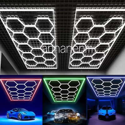 LED Waben Decken- & Wandbeleuchtung – Modulares Sechseck-System, 6400 K, Für Werkstatt, Salon, Garage