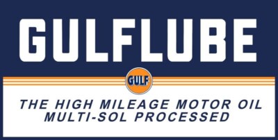 Gulf Oil Company - GULFLUBE Motor Oil NEW Sign 24 x 48" USA STEEL XXL ...