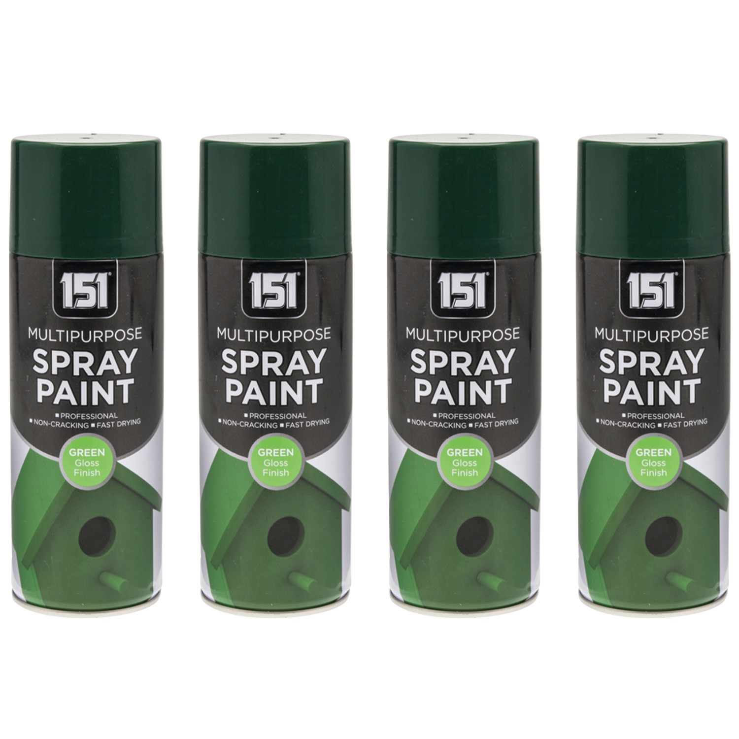 4 X 400 ML Green Gloss Aerosol Paint Spray Cars Wood Metal Walls Graffiti - Image 5