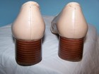Bandolino Beige Low Hill Pumps 1.5 Heels Slip On Shoes Buckle Faux Wood Sz 9 EUC — photo 2