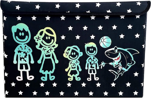 NEW Black/Blue Foldable Lightweight Handle Portable Fabric Storage Box Toy Chest - Picture 2 of 4