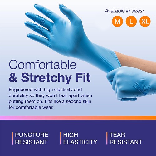 1000THICK Disposable Nitrile Gloves Rubber Blend Powder Free Industrial Mechanic - Picture 16 of 29