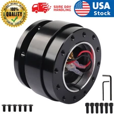 Universal Car Steering Wheel Quick Release Hub Adapter Snap Off Boss Kit Black