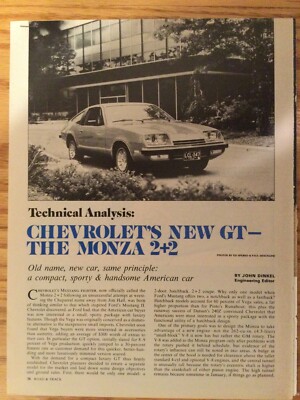 MONZA #16 Article 1975 Chevy Monza 2+2 Tech Analysis 5 page Sep 1974
