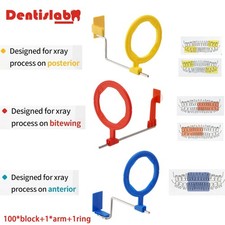 100Pcs Dental X-ray Sensor Holder Self-Adhesive Bite Block 1pc Ring 1pc Arm