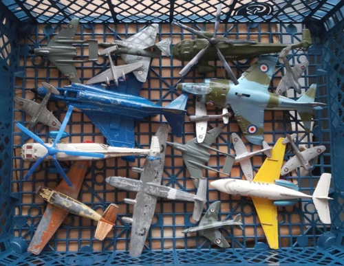 ORIGINAL VINTAGE DIECAST DINKY TOY AIRCRAFT HARRIER SEA KING HELICOPTER etc