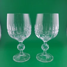 Belfast Bohemia Cut Crystal Crystalex Wine 5-3/4” Goblets  set of two