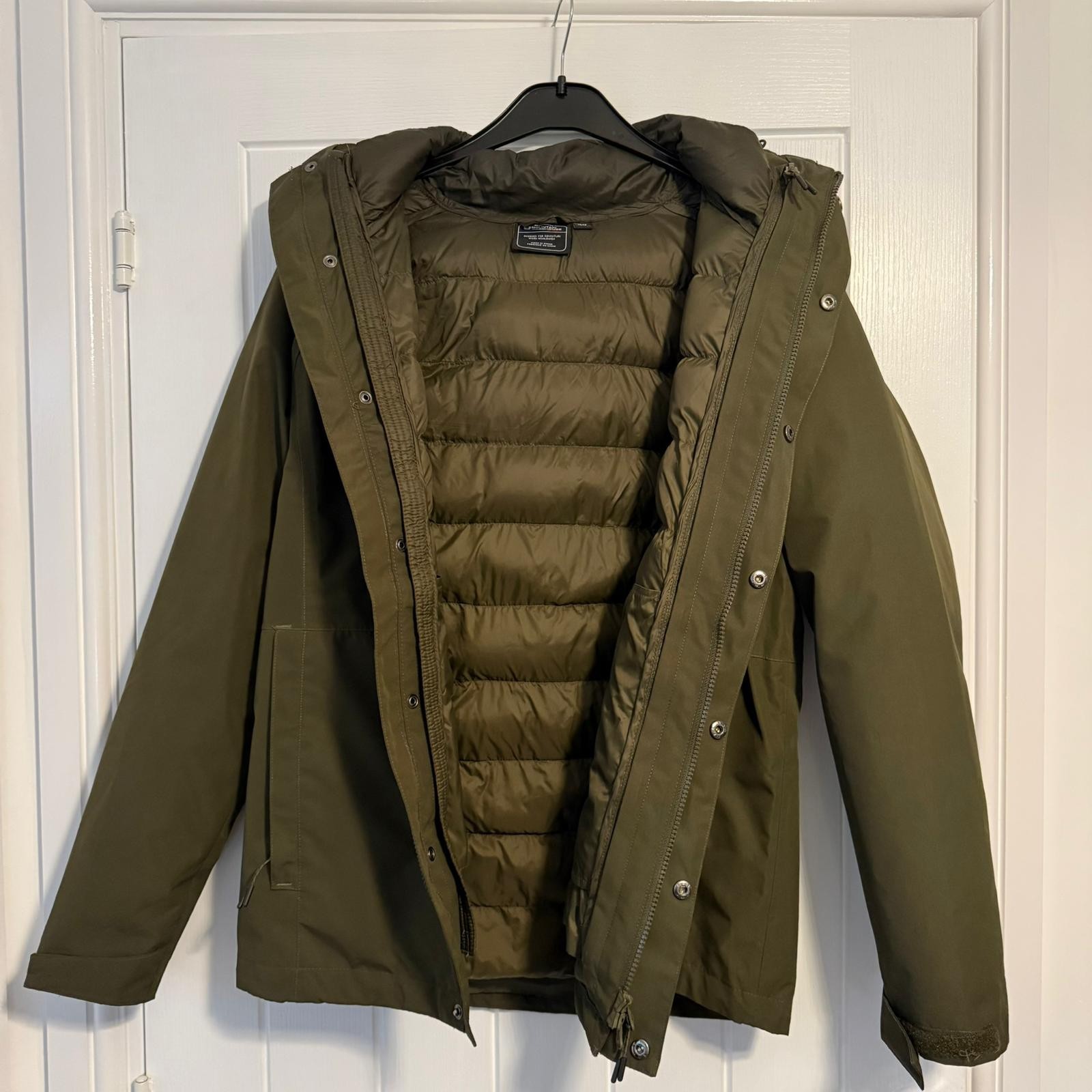 Mountain Warehouse Alaskan Mens 3 in 1 Waterproof Jacket XS Khaki image 5