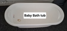 White Baby Bath Tub with Plug – Infant Newborn Bathtub  Lightweight & Easy Clean