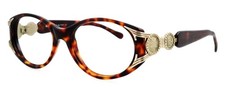 Vintage 1990s FENDI FS138 52mm Dark Havana Gold Eyeglasses Frames Only Italy
