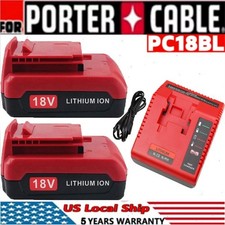 2Pack 18Volt 3.6Ah Battery  Charger for Porter Cable 18V Lithium PC18BLX PC18BL