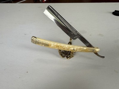 Dubl Duck Goldedge Pearlduck Cracked Ice Straight Razor 5/8 Shave Ready Solingen