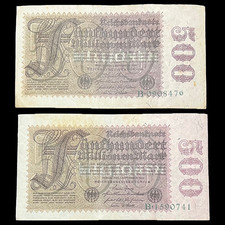 2x 1923 German 500 Million Mark WWI WW1 Banknote Money Kaiser Pre Hitler Nazi