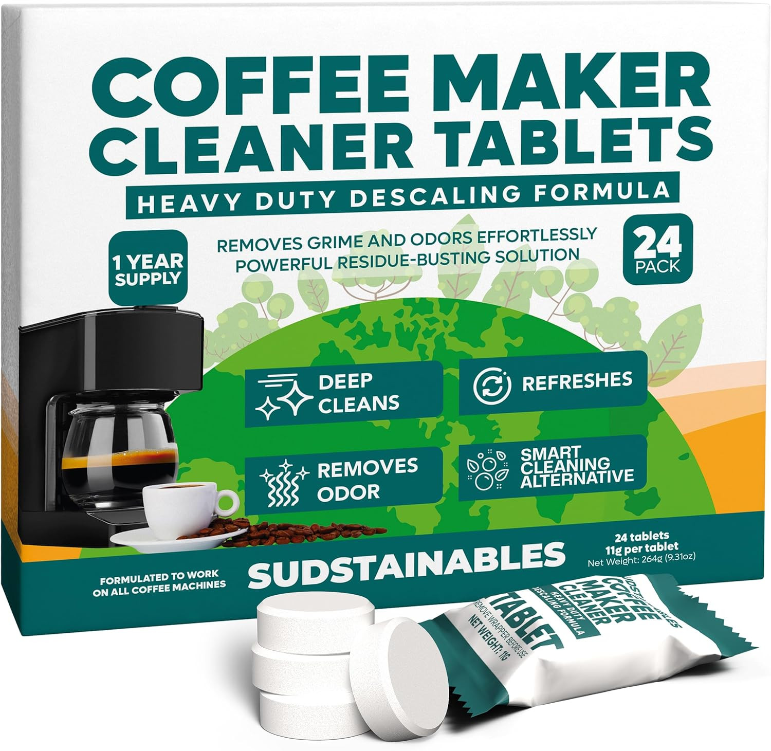 Cleaner Tablets &ndash; Descaling & Cleaning Solution For Coffee Makers,