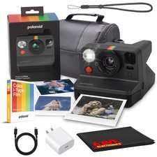 Polaroid Now Gen 3 Black Instant Camera 8 Color Film Bag Bundle