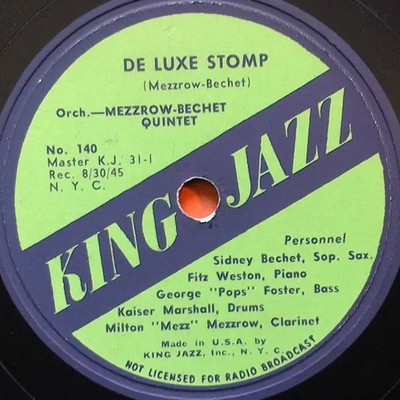 SCHELLACK The Mezzrow-Bechet Quintet Gone Away Blues / De Luxe Stomp King Jaz