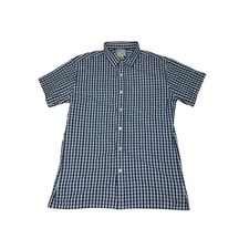 L.L. Bean Mens Plaid Button Down Short Sleeve Casual Shirt Large